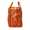 Pomarańczowa torba typu shopper ze słomki - Torebki