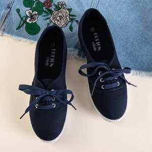 Ramonda női sötétkék cipő fűzővel - cipő