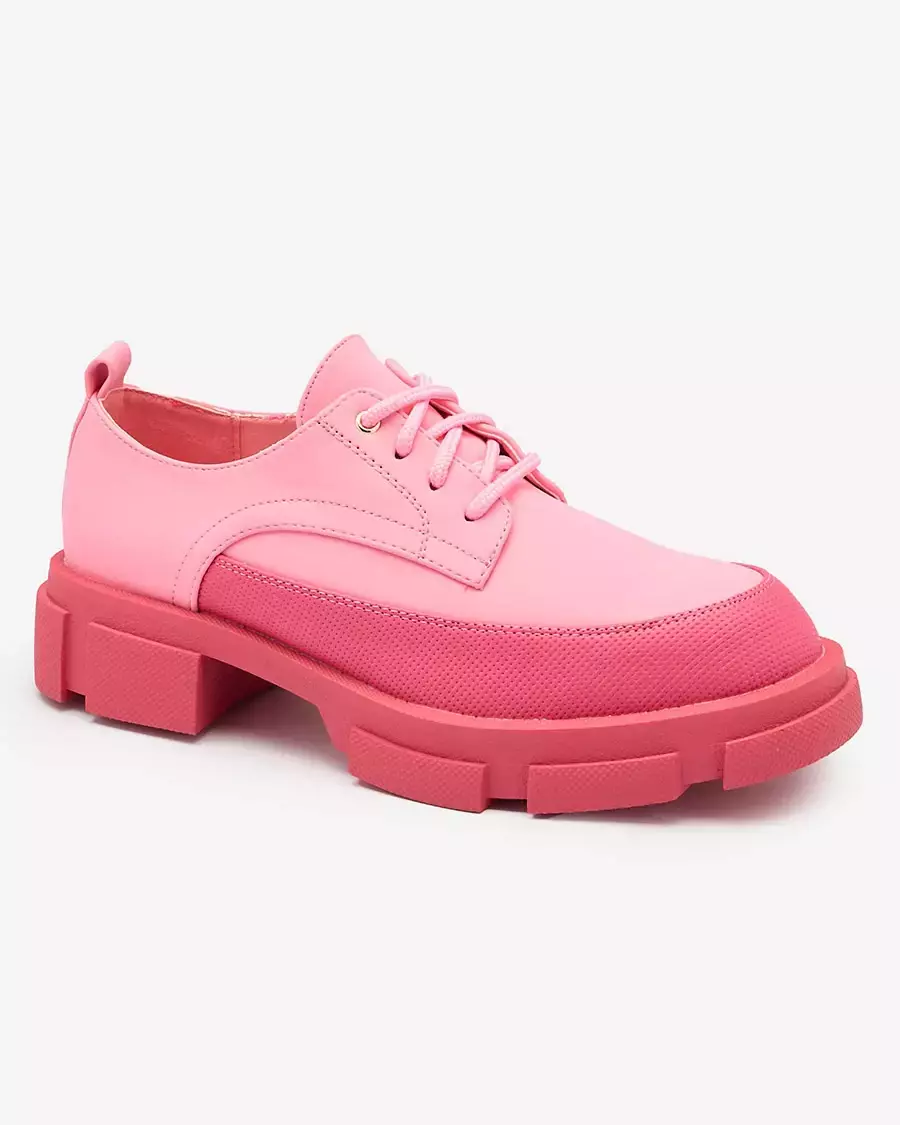 Royalfashion Pink Női matt félcsizma szilárd talppal Trendy Chunky