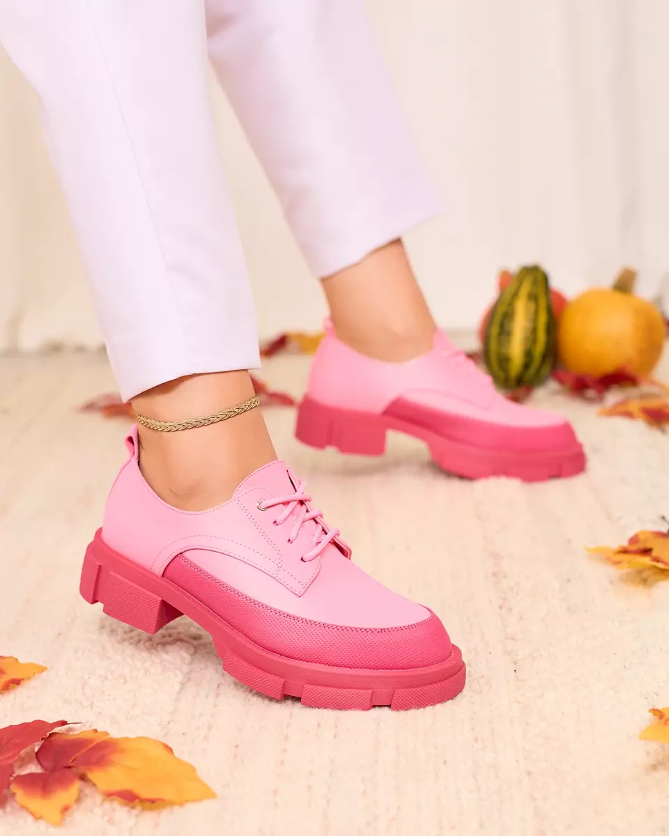 Royalfashion Pink Női matt félcsizma szilárd talppal Trendy Chunky