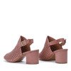Różowe ażurowe sandały na słupku Farrell - Obuwie