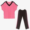 Różowo-czarny komplet dresowy- Odzież