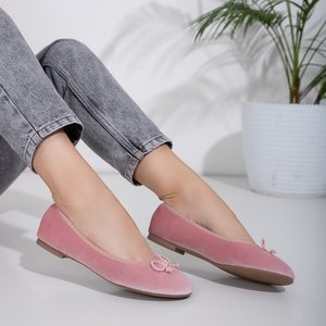 Rózsaszín Batari öko -velúr balerinák - Cipők