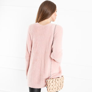 Rózsaszín női puha köpeny pulóver - Ruházat