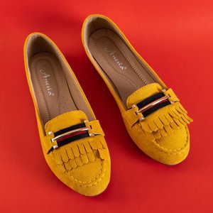 Sárga női Morisa rojtos mokaszin - cipő