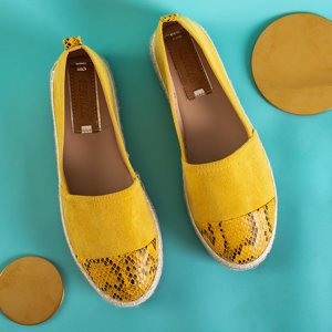 Sárga női espadrille állati dombornyomású Lenda - cipővel