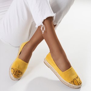 Sárga női espadrille állati dombornyomású Lenda - cipővel