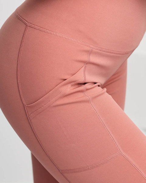 Sport sötét rózsaszín női leggings zsebekkel - Ruházat