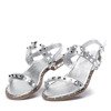Srebrne sandały z ćwiekami Silver Magic - Obuwie