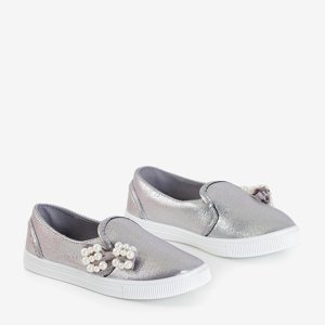 Szürke és ezüst gyermekcipők Malasita íjjal - Cipők