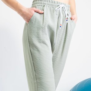 Szürke - zöld női PLUS SIZE méretű nadrág - Ruházat