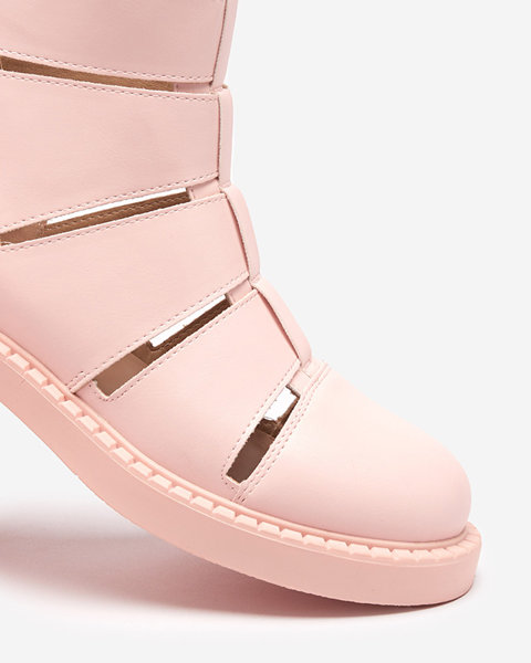 Világos rózsaszín női csizma kivágásokkal a Berofeli - Footwear márkától