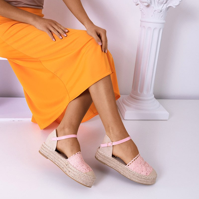 Világos rózsaszín szandál a Ritisa espadrilles platformon - cipő