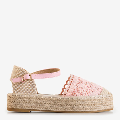 Világos rózsaszín szandál a Ritisa espadrilles platformon - cipő