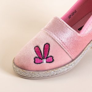 Világos rózsaszínű gyermek espadrilles a'la velúr Lumus - Cipő