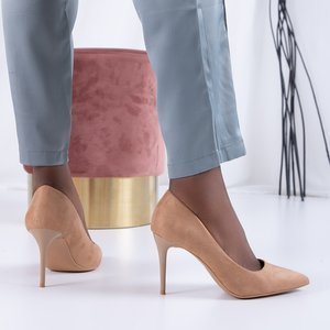 Világosbarna női szivattyúk magas sarkú cipővel Zarila - Lábbeli