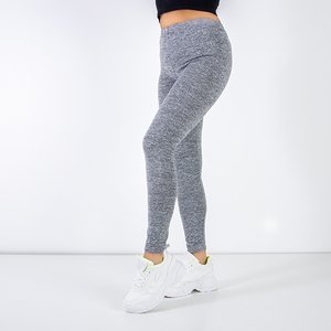 Világosszürke női PLUS SIZE leggings - Ruházat