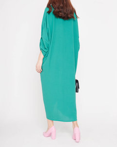 Zöld női oversize ruha fodrokkal - Ruházat