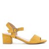 Żółte sandały na niskim słupku Nio - Obuwie