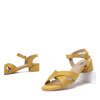 Żółte sandały na niskim słupku Sana - Obuwie