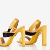 Żółte sandały na słupku z rzepą Spolisa - Obuwie
